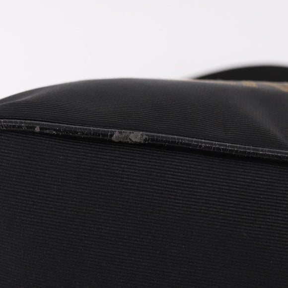 FENDI Shoulder Bag Canvas Black Gold Auth 190300