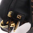 FENDI Shoulder Bag Canvas Black Gold Auth 190300-10