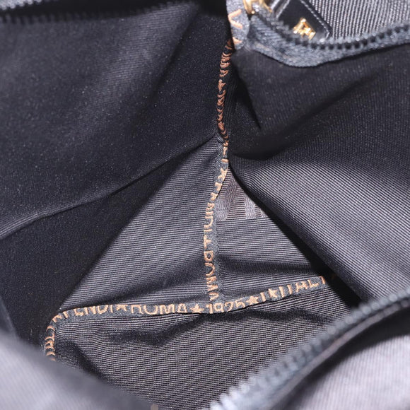 FENDI Shoulder Bag Canvas Black Gold Auth 190300