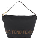 FENDI Shoulder Bag Canvas Black Gold Auth 190300-13
