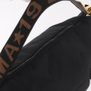 FENDI Shoulder Bag Canvas Black Gold Auth 190300-7