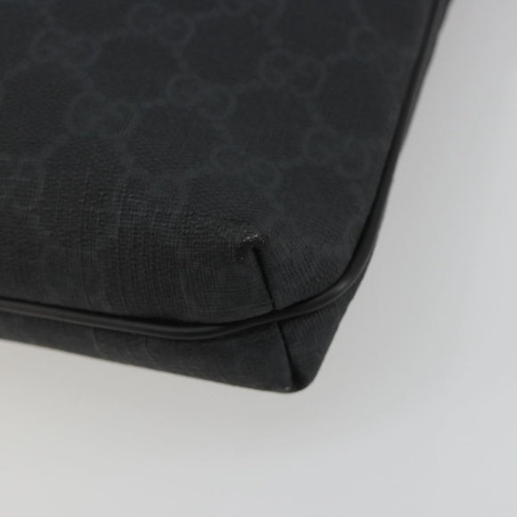 GUCCI GG Supreme Shoulder Bag PVC Black Silver 322279 Auth 190302