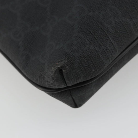 GUCCI GG Supreme Shoulder Bag PVC Black Silver 322279 Auth 190302