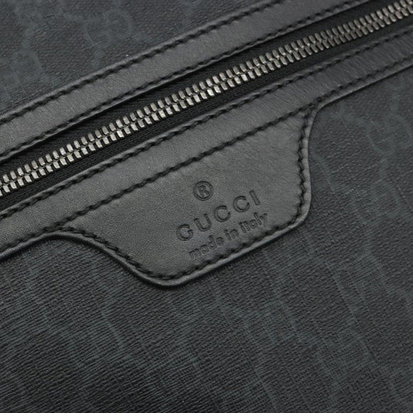 GUCCI GG Supreme Shoulder Bag PVC Black Silver 322279 Auth 190302