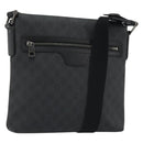 GUCCI GG Supreme Shoulder Bag PVC Black Silver 322279 Auth 190302-1