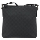 GUCCI GG Supreme Shoulder Bag PVC Black Silver 322279 Auth 190302-2