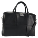 BOTTEGA VENETA Maxi INTRECCIATO Bag Leather 2way Black Silver Auth 190305-1