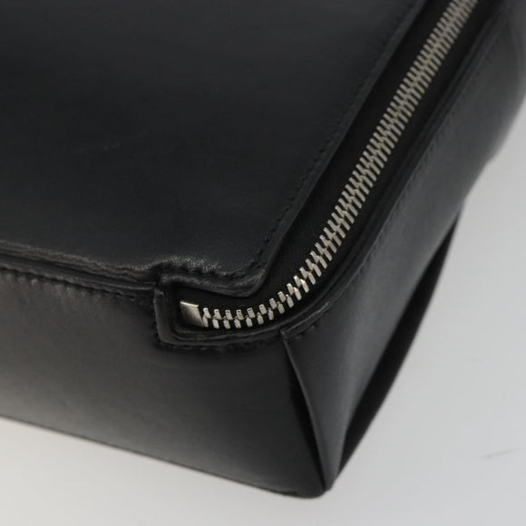 BOTTEGA VENETA Maxi INTRECCIATO Bag Leather 2way Black Silver Auth 190305