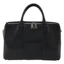 BOTTEGA VENETA Maxi INTRECCIATO Bag Leather 2way Black Silver Auth 190305-13