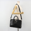 BOTTEGA VENETA Maxi INTRECCIATO Bag Leather 2way Black Silver Auth 190305-25