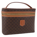 CELINE Macadam Canvas Hand Bag PVC Leather Brown Gold Auth 190308A-1