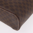 CELINE Macadam Canvas Hand Bag PVC Leather Brown Gold Auth 190308A-11