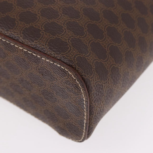 CELINE Macadam Canvas Hand Bag PVC Leather Brown Gold Auth 190308A