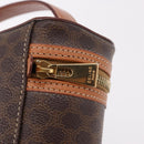 CELINE Macadam Canvas Hand Bag PVC Leather Brown Gold Auth 190308A-14