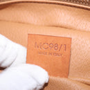CELINE Macadam Canvas Hand Bag PVC Leather Brown Gold Auth 190308A-21