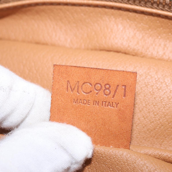 CELINE Macadam Canvas Hand Bag PVC Leather Brown Gold Auth 190308A