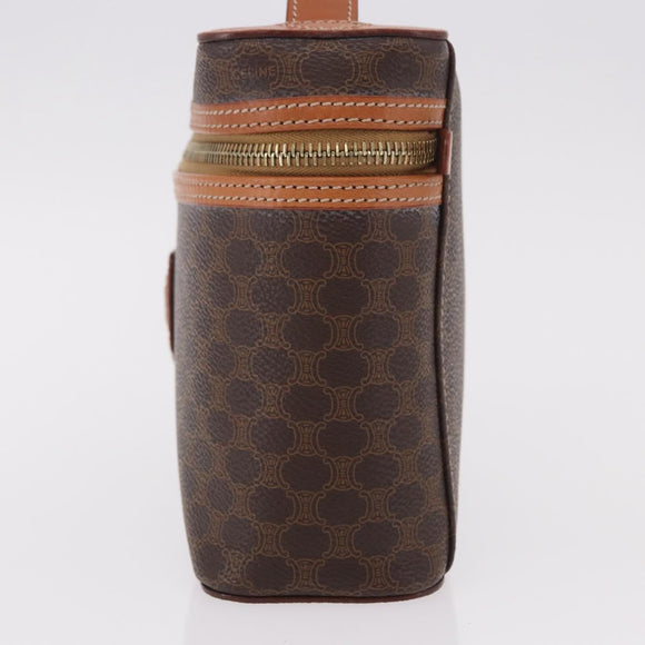 CELINE Macadam Canvas Hand Bag PVC Leather Brown Gold Auth 190308A