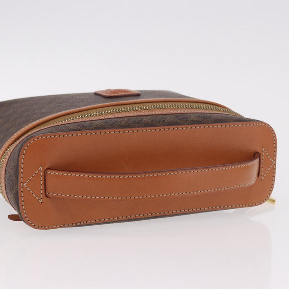 CELINE Macadam Canvas Hand Bag PVC Leather Brown Gold Auth 190308A