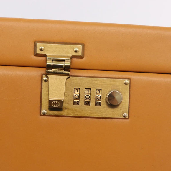 GUCCI Micro GG Supreme Attache Case Hand Bag PVC Beige Gold Auth 190309