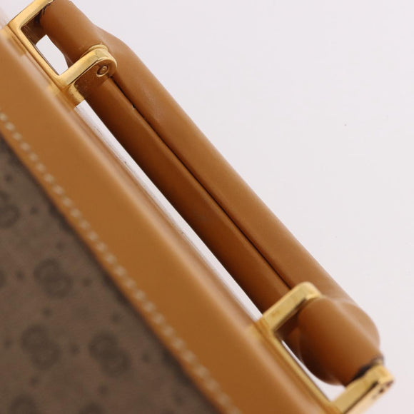 GUCCI Micro GG Supreme Attache Case Hand Bag PVC Beige Gold Auth 190309