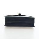 HERMES Sandrine Shoulder Bag Leather Navy Gold Auth 190310M-6