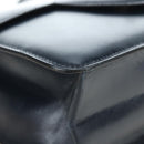HERMES Sandrine Shoulder Bag Leather Navy Gold Auth 190310M-10