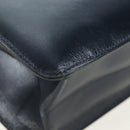 HERMES Sandrine Shoulder Bag Leather Navy Gold Auth 190310M-16