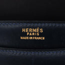 HERMES Sandrine Shoulder Bag Leather Navy Gold Auth 190310M-21