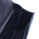 HERMES Sandrine Shoulder Bag Leather Navy Gold Auth 190310M-22