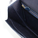 HERMES Sandrine Shoulder Bag Leather Navy Gold Auth 190310M-23