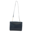 HERMES Sandrine Shoulder Bag Leather Navy Gold Auth 190310M-2