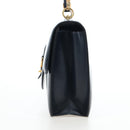 HERMES Sandrine Shoulder Bag Leather Navy Gold Auth 190310M-4