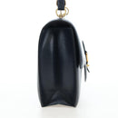 HERMES Sandrine Shoulder Bag Leather Navy Gold Auth 190310M-5