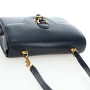 HERMES Sandrine Shoulder Bag Leather Navy Gold Auth 190310M-7