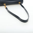 HERMES Sandrine Shoulder Bag Leather Navy Gold Auth 190310M-8