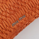 Miu Miu Matelasse Shoulder Bag Leather Orange Silver Auth 190312M-18