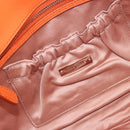 Miu Miu Matelasse Shoulder Bag Leather Orange Silver Auth 190312M-21