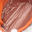 Miu Miu Matelasse Shoulder Bag Leather Orange Silver Auth 190312M-10