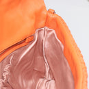 Miu Miu Matelasse Shoulder Bag Leather Orange Silver Auth 190312M-22