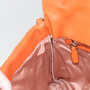 Miu Miu Matelasse Shoulder Bag Leather Orange Silver Auth 190312M-23