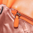 Miu Miu Matelasse Shoulder Bag Leather Orange Silver Auth 190312M-24