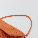 Miu Miu Matelasse Shoulder Bag Leather Orange Silver Auth 190312M-8
