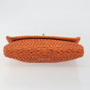 Miu Miu Matelasse Shoulder Bag Leather Orange Silver Auth 190312M-5