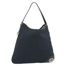 GUCCI GG Canvas Shoulder Bag Black Gold 169947 Auth 190317A-1