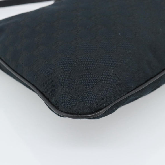 GUCCI GG Canvas Shoulder Bag Black Gold 169947 Auth 190317A