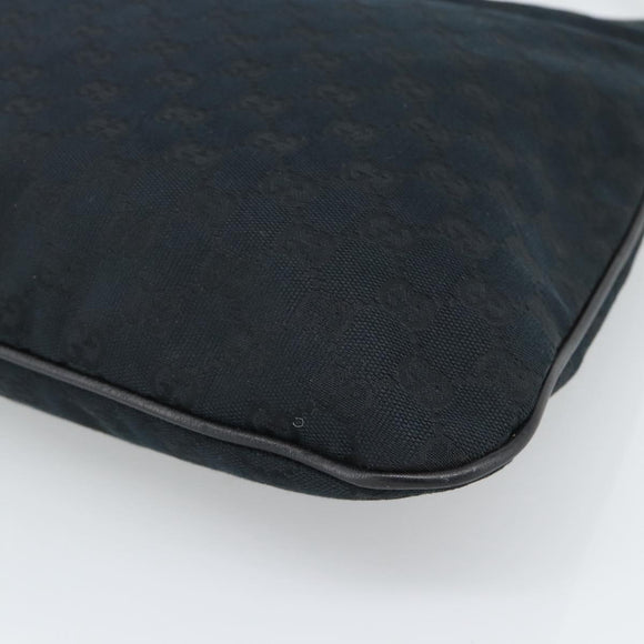 GUCCI GG Canvas Shoulder Bag Black Gold 169947 Auth 190317A