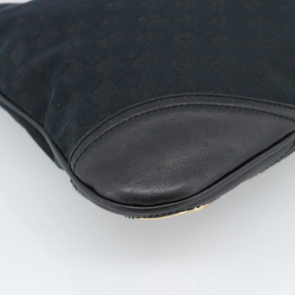 GUCCI GG Canvas Shoulder Bag Black Gold 169947 Auth 190317A