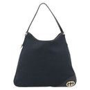 GUCCI GG Canvas Shoulder Bag Black Gold 169947 Auth 190317A-13
