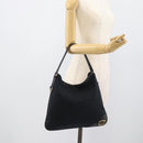 GUCCI GG Canvas Shoulder Bag Black Gold 169947 Auth 190317A-22
