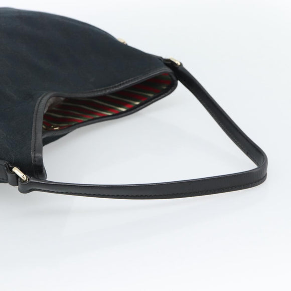 GUCCI GG Canvas Shoulder Bag Black Gold 169947 Auth 190317A